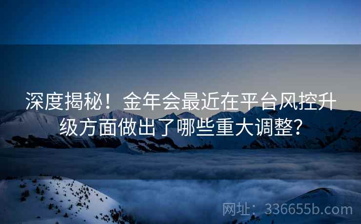 深度揭秘！金年会最近在平台风控升级方面做出了哪些重大调整？