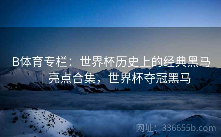B体育专栏：世界杯历史上的经典黑马｜亮点合集，世界杯夺冠黑马